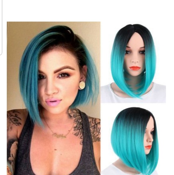 Luscious Locks by Lesha Other - Ombre Emerald Bob Wig